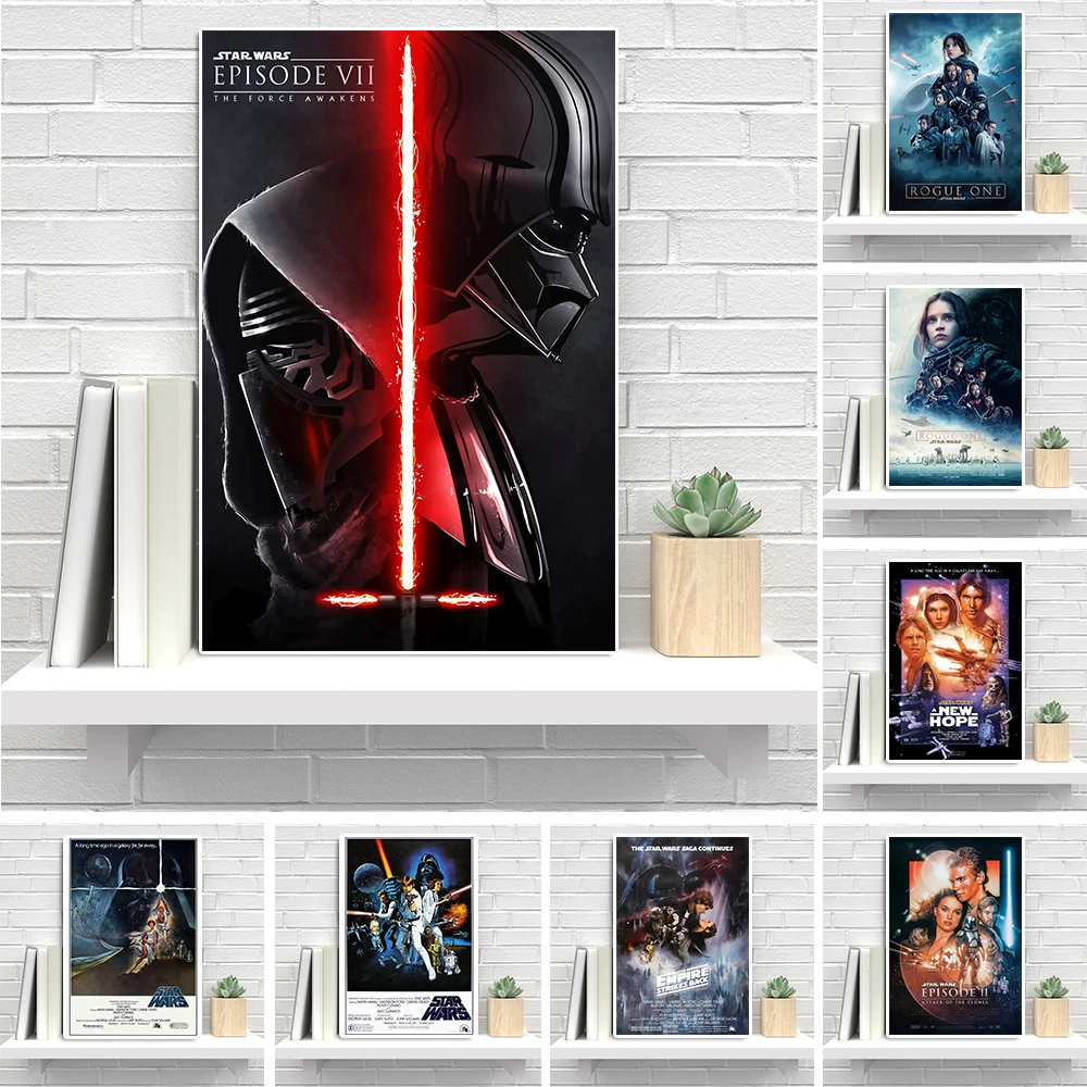 Disney Superhero Movie Poster Anakin Skywalker Classic Character Lightsaber Canvas Painting Darth Vader Wall Art Room Home Decor