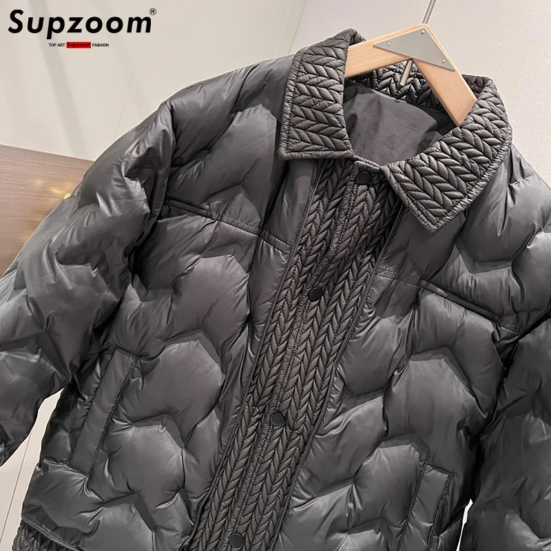 Supzoom New Arrival Top Fashion Casual Splicing Mens Winter Trendy Bread Suit Couple Cotton-padded Jackets And Coats