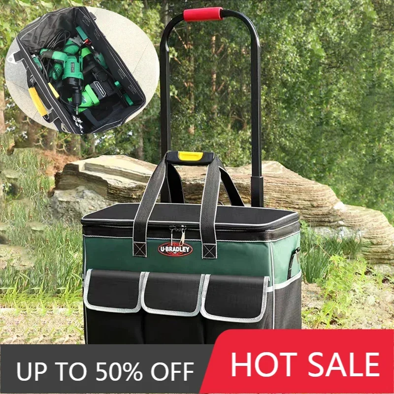 Big Size Tool Bag Wheeled Multifunctional Portable Repair Tools Storage Accessories Electrician Special Hardware Organizer Kit