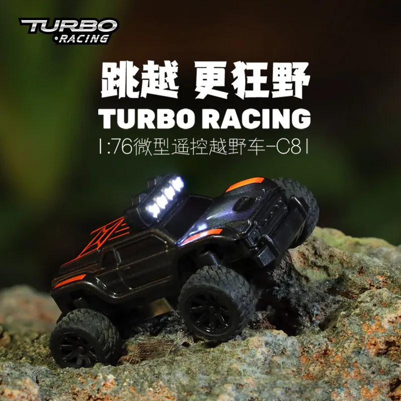 TURBO RACING 1/76 C81 Mini Monster Truck Full Scale RTR RC Off-Road Vehicle 2.4GHz Desktop Remote Control Toy for Kids Adults