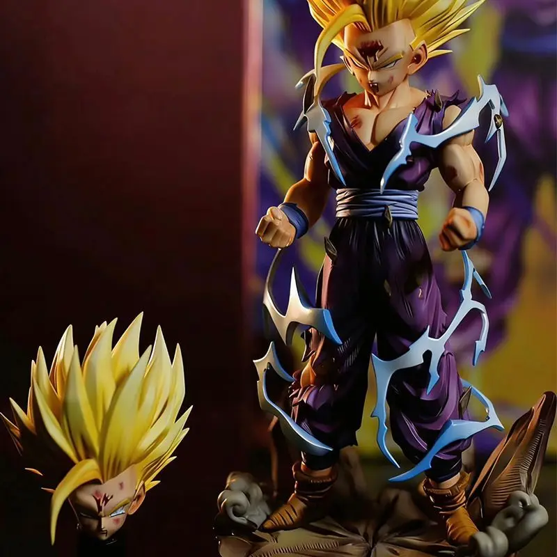 

Фигурка аниме персонажа Сон Гохан из Dragon Ball Z, 29 см/11,42 дюйма, со сменными головами, Супер Сайян, ПВХ, коллекционная модель, игрушка, подарок