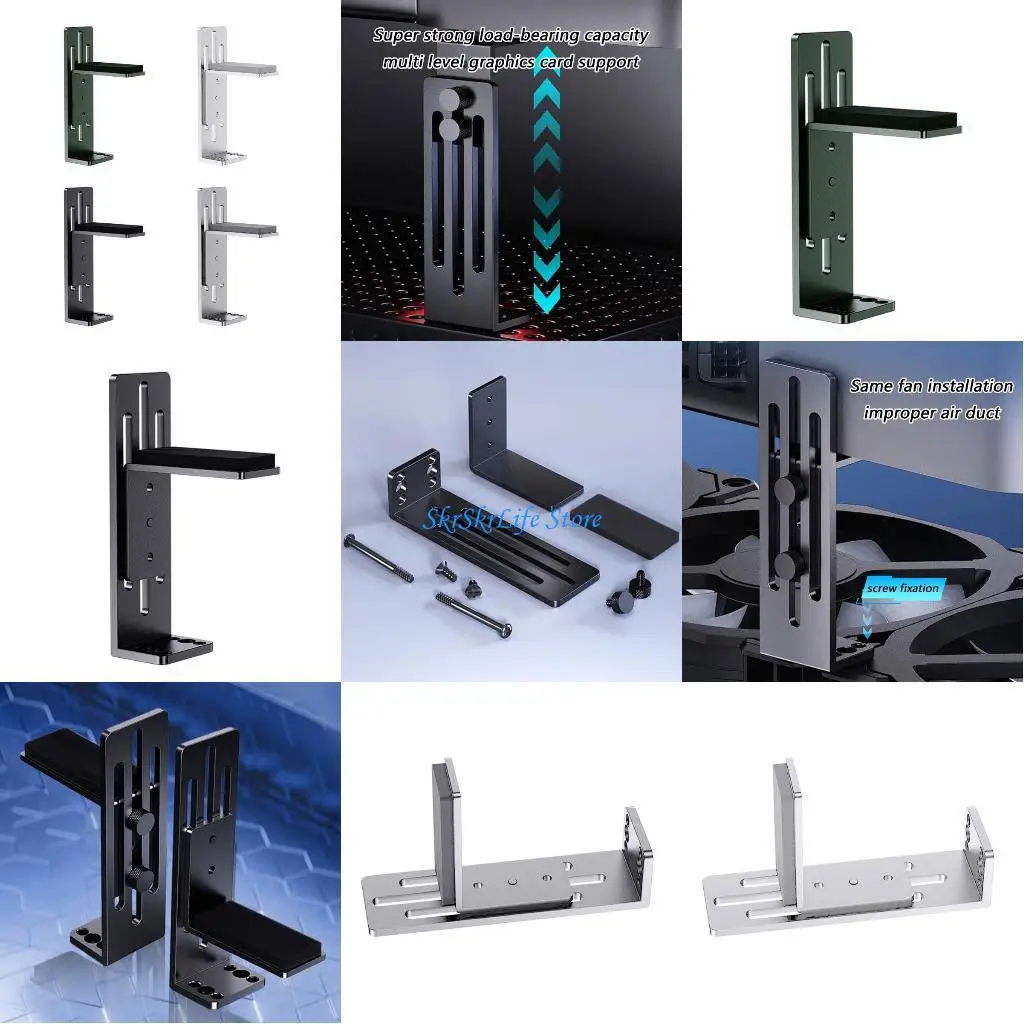 

E65E Metal Graphics Card Holder Reinforcement Bracket Universals for 12cm Fan Systems