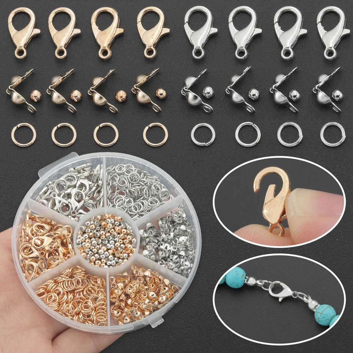 300 Pcs/box Set of Jewelry Making Parts - Suitable for DIY Beading, Bracelets, Necklaces, and Handmade Jewelry Accessories