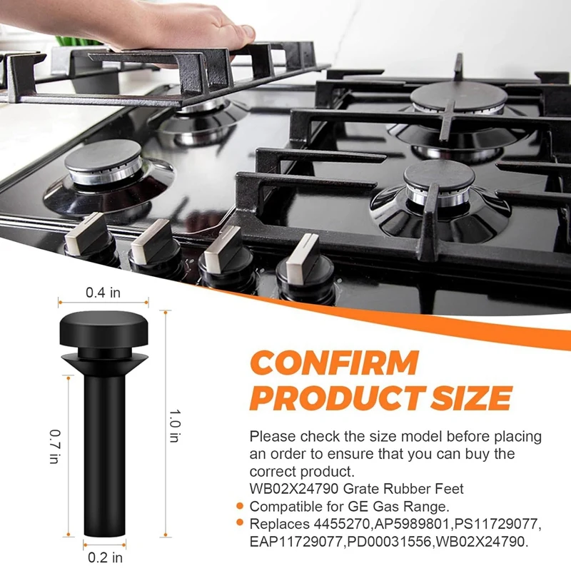 24แพ็ค WB02X24790ตะแกรงตีนยาง-พอดีกับช่วงหม้อต้มแผ่นยางรองเท้า-Cooktop ตะแกรงเท้าแทนที่4455270ใช้งานง่าย