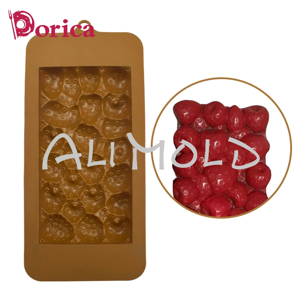 Dorica Raspberry/Strawberry Silicone Chocolate Mold Fondant Candy Mould Diy Resin Clay Model Cake Decorating Tool Kitchen Baking