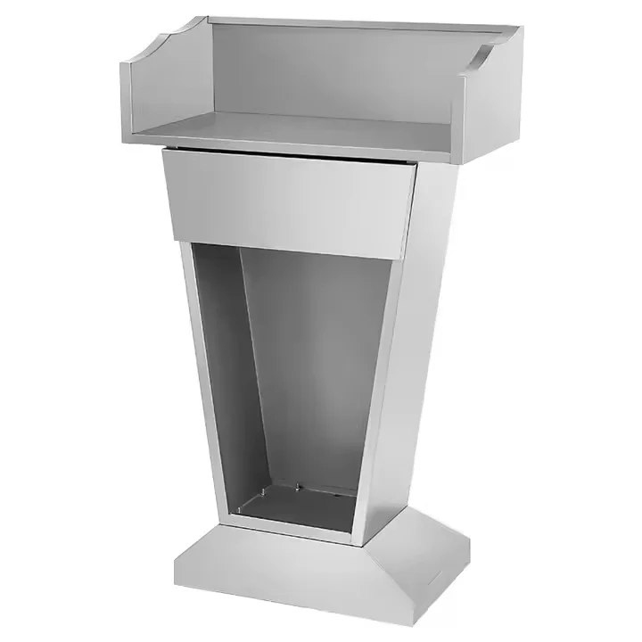 Stainless Steel Podium For Speeches, Reception, Hosting, Information, Customer Service, Sales, And Security Registration
