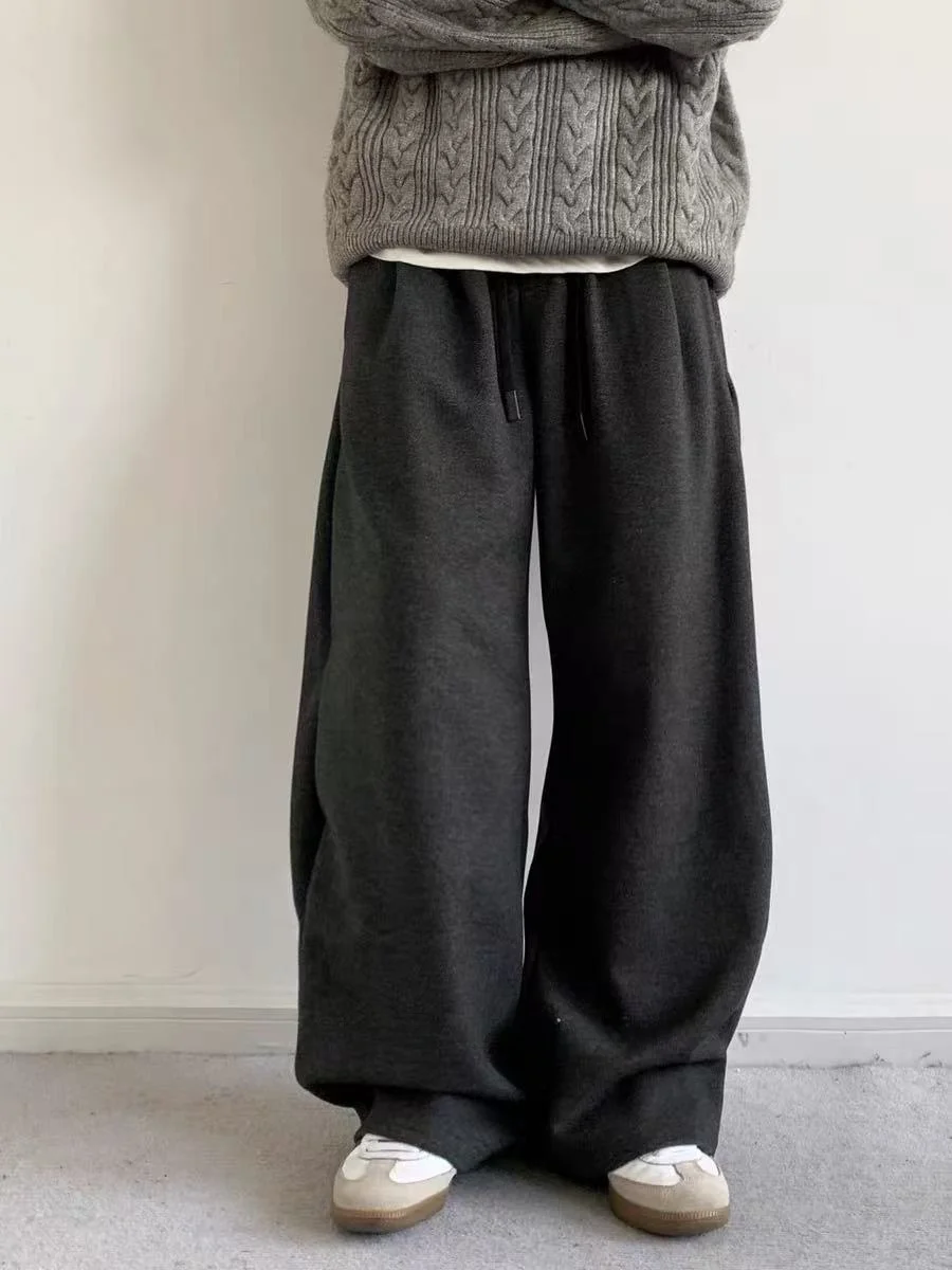 

Loose Casual Pants Dstring Basic Sle Men Women Autumn Winter New Retro Japanese Loose Fit Lazy Sle Long Trousers