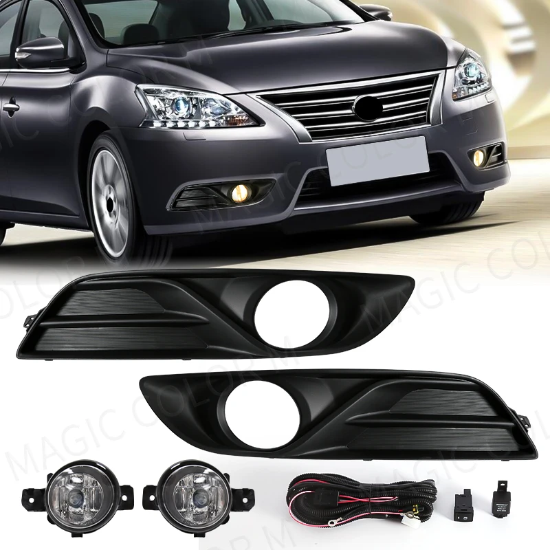 

LED Fog Lamps For Nissan Sylphy Sentra Bluebird 2013 2014 2015 Daytime Running Lights Front Bumper Driving Car Accessories 12V