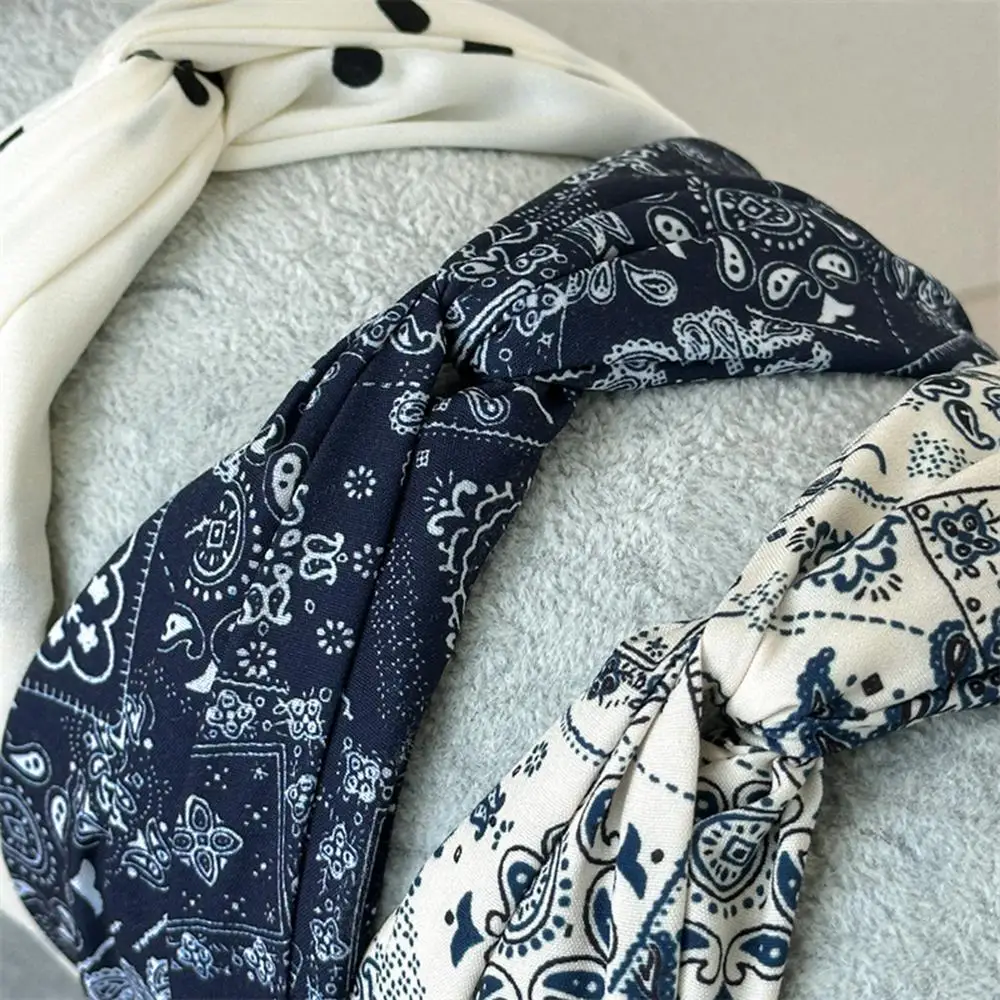 

Cashew Flowers Printing Hair Hoop Casual Wide Hairhoop Soft Cross Head Hoop Headband Women Ethnic Hairbands Headwrap Wholesale