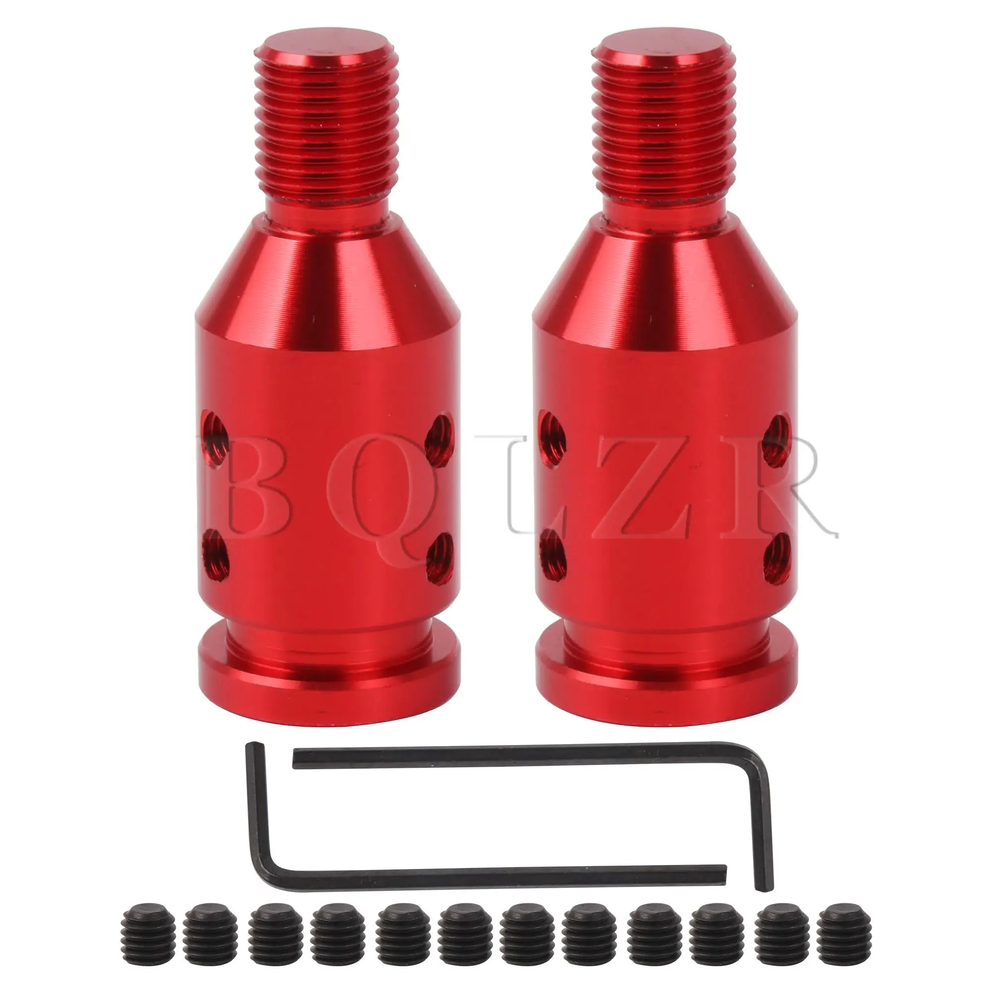 BQLZR 2Pcs Red Car Shift Knob Adapters for Non Threaded Shifters M12x1.25