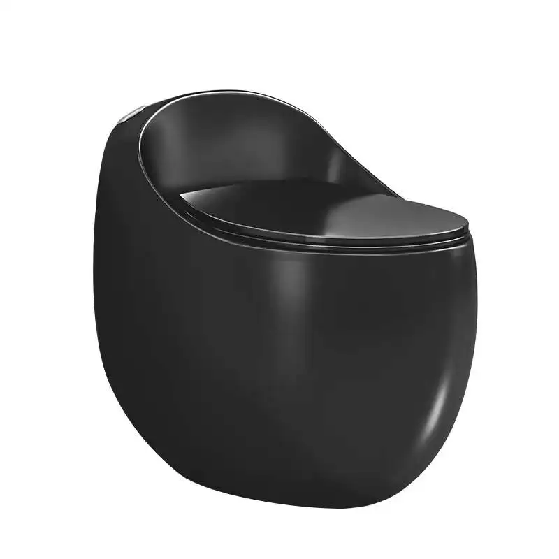 China Sanitary Ware Toilet Sink Egg Shaped Matte Black S Trap Siphon Jet Flushi…