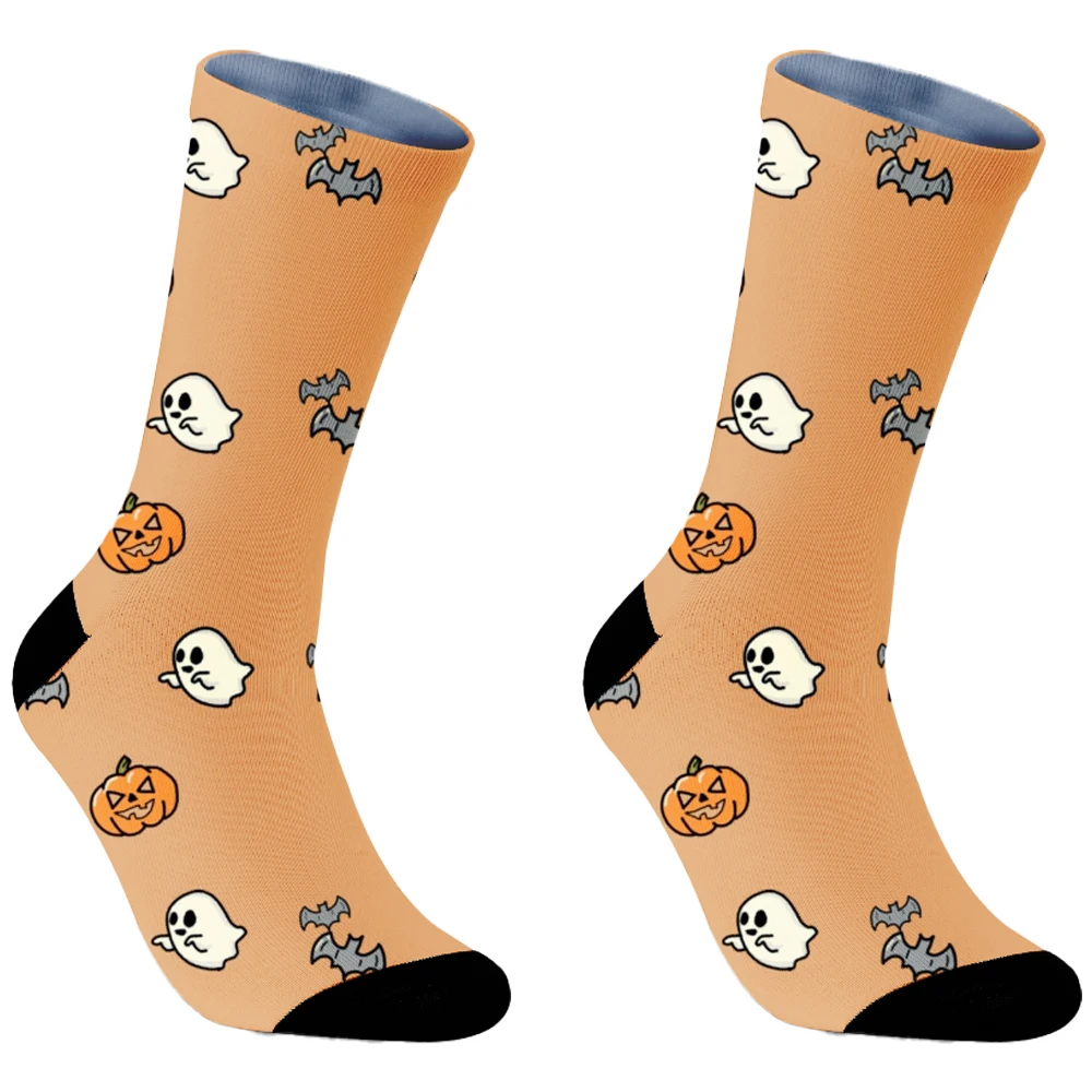 2024 calcetines de tubo nuevos para mujer, calcetines de regalo de vacaciones para hombre, calcetines creativos de Halloween con calabaza Crazy Anime Horror Hip Hop, calcetines de moda