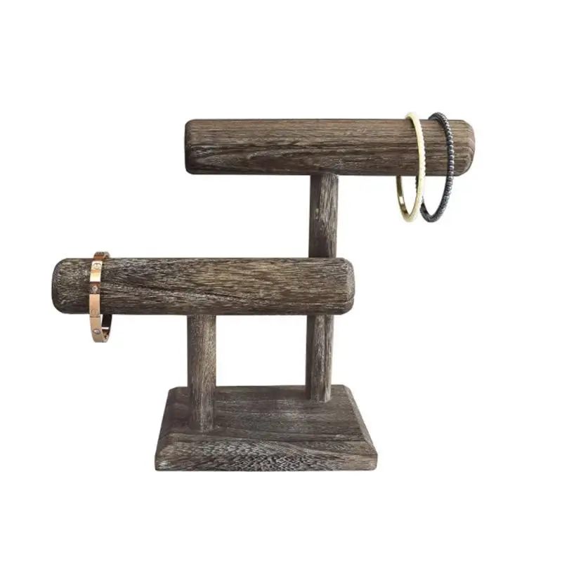 

Твердая старая деревянная 1/2-слойная стойка для браслета, стойка для хранения ювелирных изделий, дисплей для браслета, подвесной браслет, ожерелье, стойка для ювелирных изделий, подставка для часов