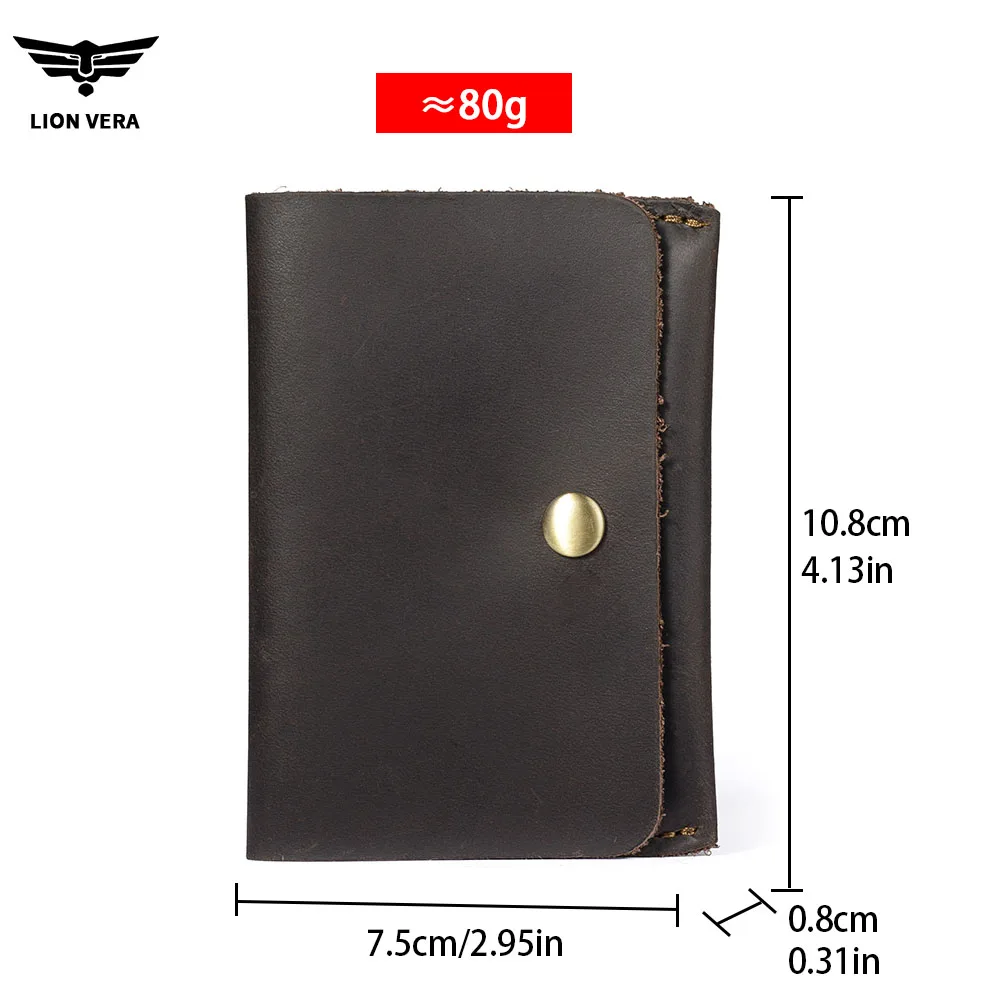 LION VERA Men's Genuine Card Holder Multi-Card Slot Casual Business Anti-Degaussing Anti-Theft Credit Card Holder