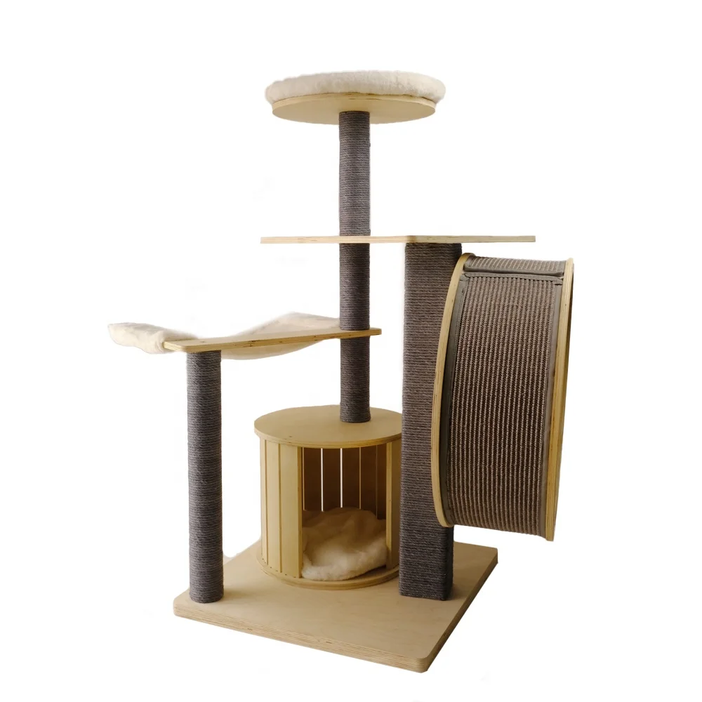 

High Quality Luxury Cat Tree House With Cat Wheel