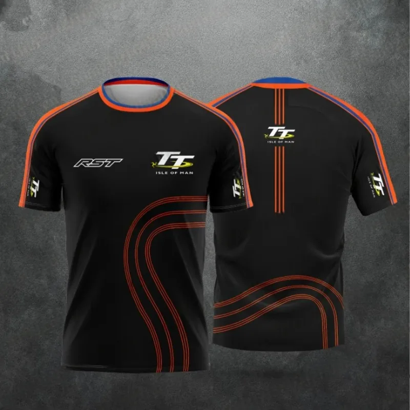 

Summer Men's T-shirt Motorcycle Enthusiast Isle of Man TT Hot Selling Outdoor Quick Drying Breathable Short Sleeved Shirt