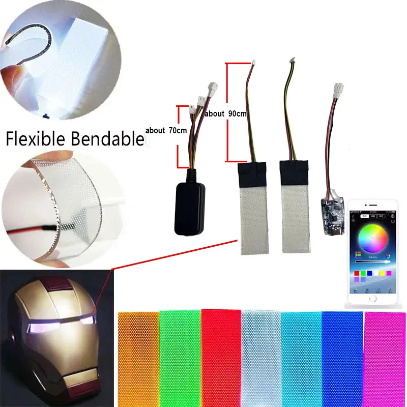 

Flexible Helmet RGB led Light/ led eyes with APP Remote Control Decorations Cosplay DIY kit Decorations Superhero for Men Gifts