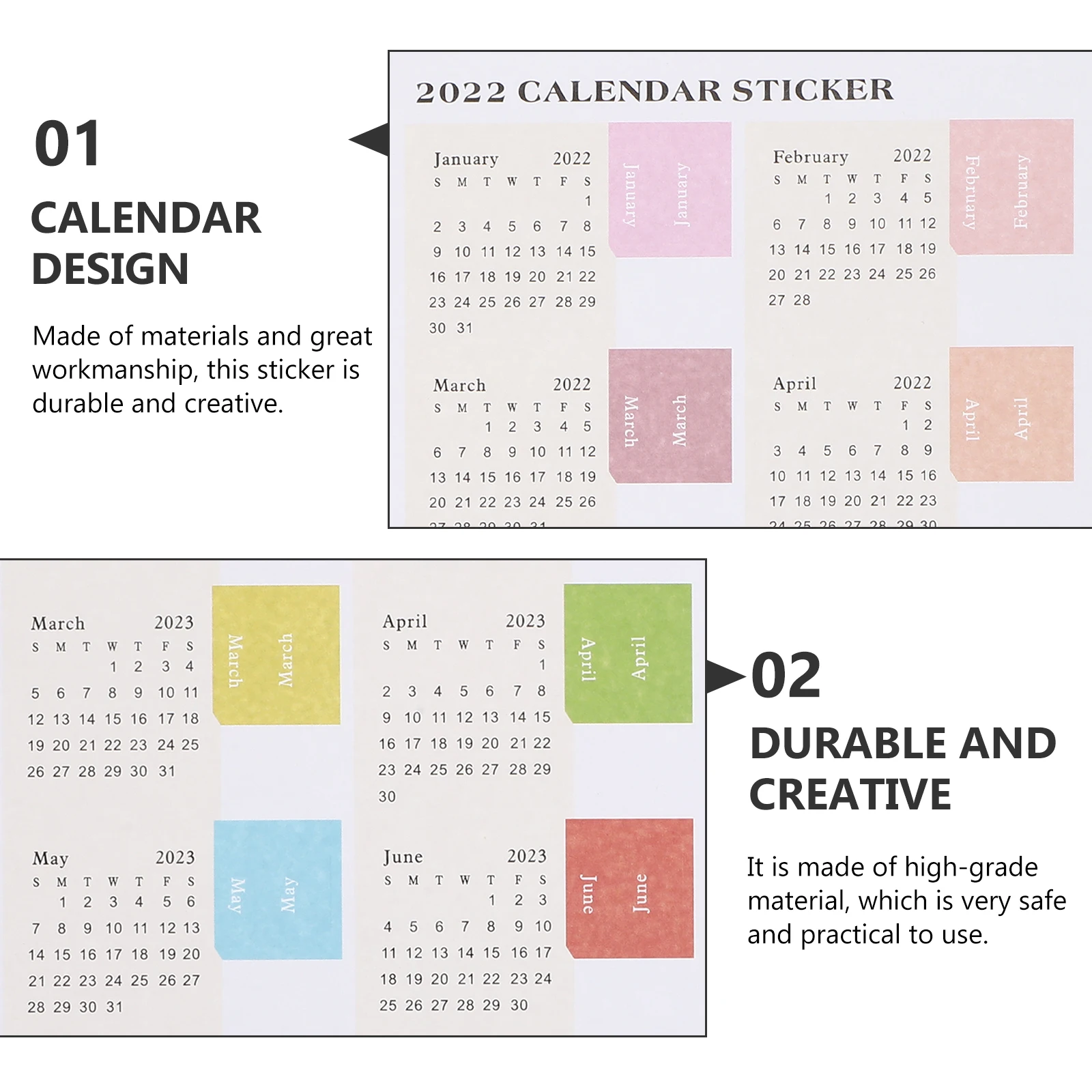 

12pcs Monthly Calendar Index Tabs For Planners Notebooks Journals Page Marker Label Sticker Classification Stickers Divider