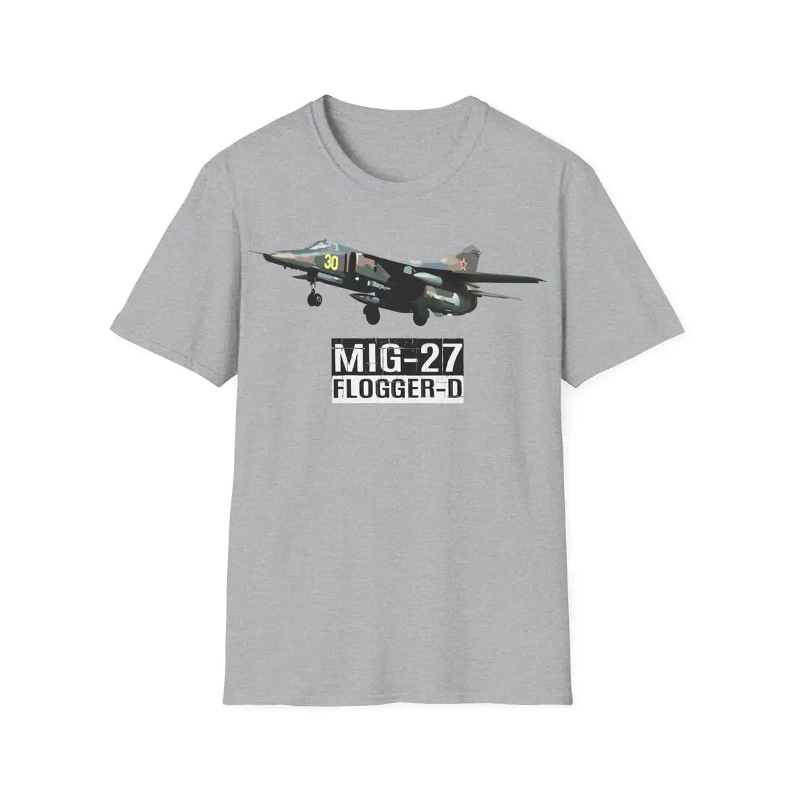 Soviet Russian MiG-27 Flogger-D Ground-attack Aircraft T-Shirt 100% Cotton O-Neck Short Sleeve Casual Mens T-shirt Size S-3XL