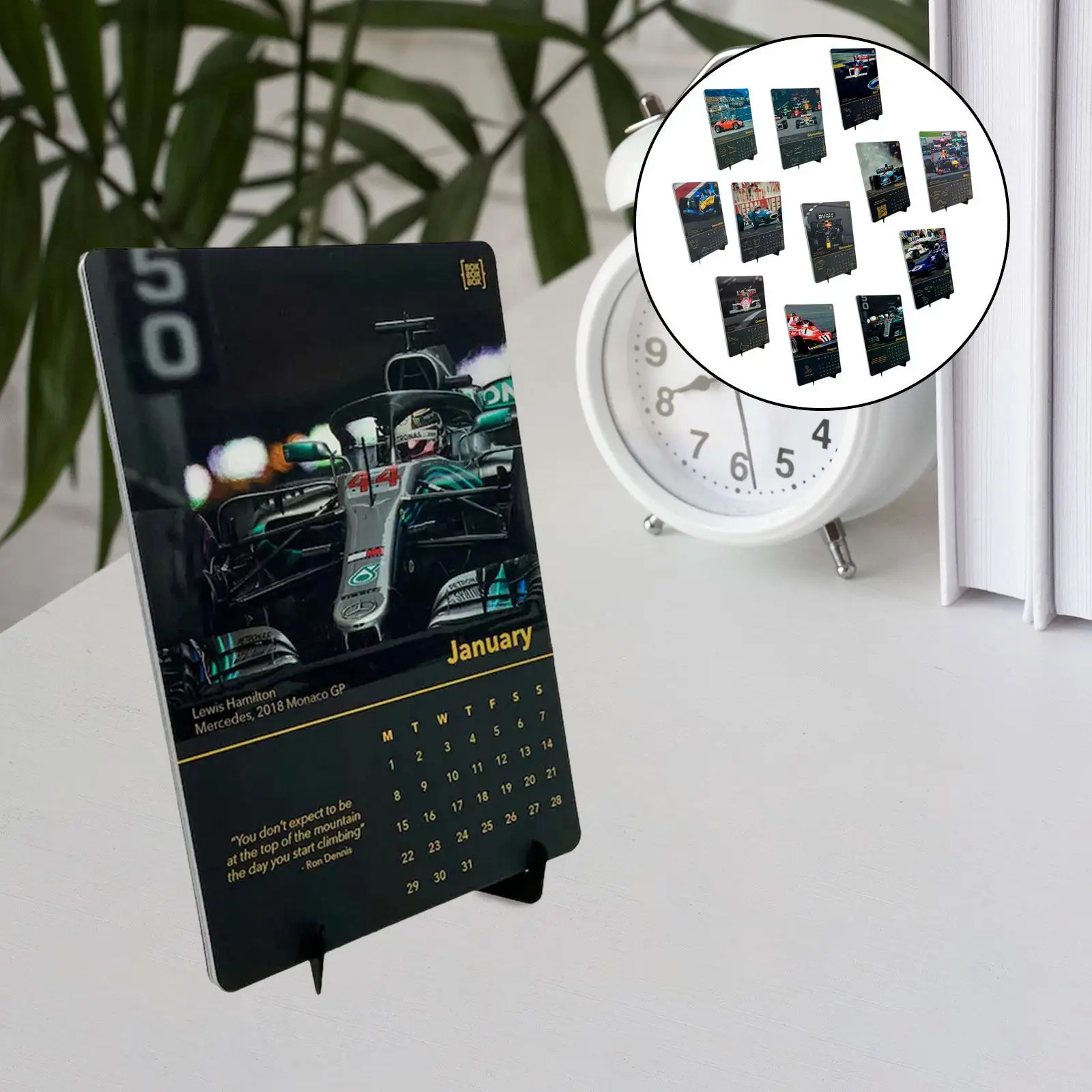ปฏิทินตั้งโต๊ะปฏิทิน 2024 ของขวัญในร่มคอลเลกชันตารางกลาง F1 แข่งปฏิทินเครื่องประดับสำหรับห้องนั่งเล่นห้องนอน