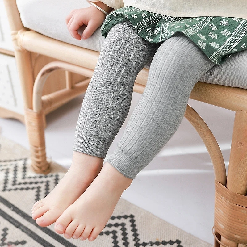 Spring Baby Boys Girls Pants Newborn Girl Leggings Tights Cotton Stretch Kids Children Knitting Trousers For 0 to 6Years