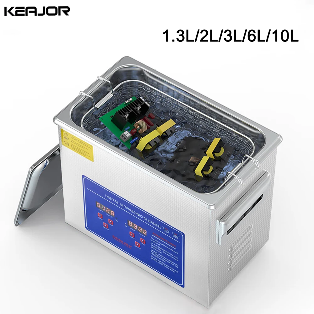 Ultrasonic Cleaner 1.3L/2L/3L/6L/10L Ultrasound Auto Parts Tool Lab Utensils Cleaning Machine Portable Ultrasonic Heated Cleaner