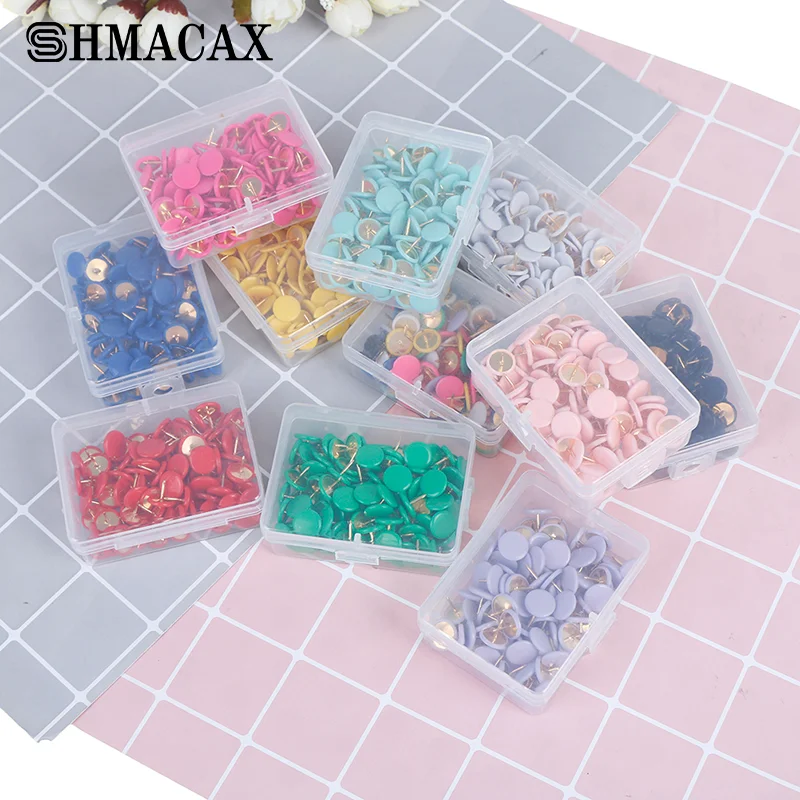 100Pcs Round Push Pins Notice Board Map Thumb Tacks Point Bulletin Drawing