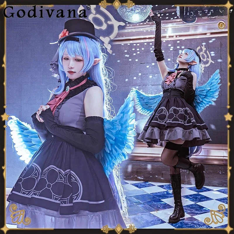 فستان تنكري أسود للنساء، مجموعة فستان كاملة حلوة، فستان نسائي صيفي بفيونكة كبيرة، ملابس تنكرية