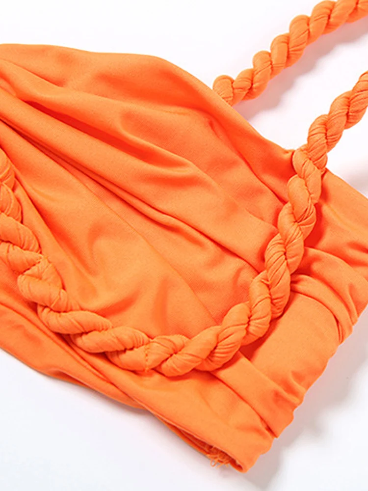 Kricesseen Women's Spaghetti Straps Tube Top And Matching Skirt Set Summer Bandage Two-Piece Dress Night Clubwear Vestidos