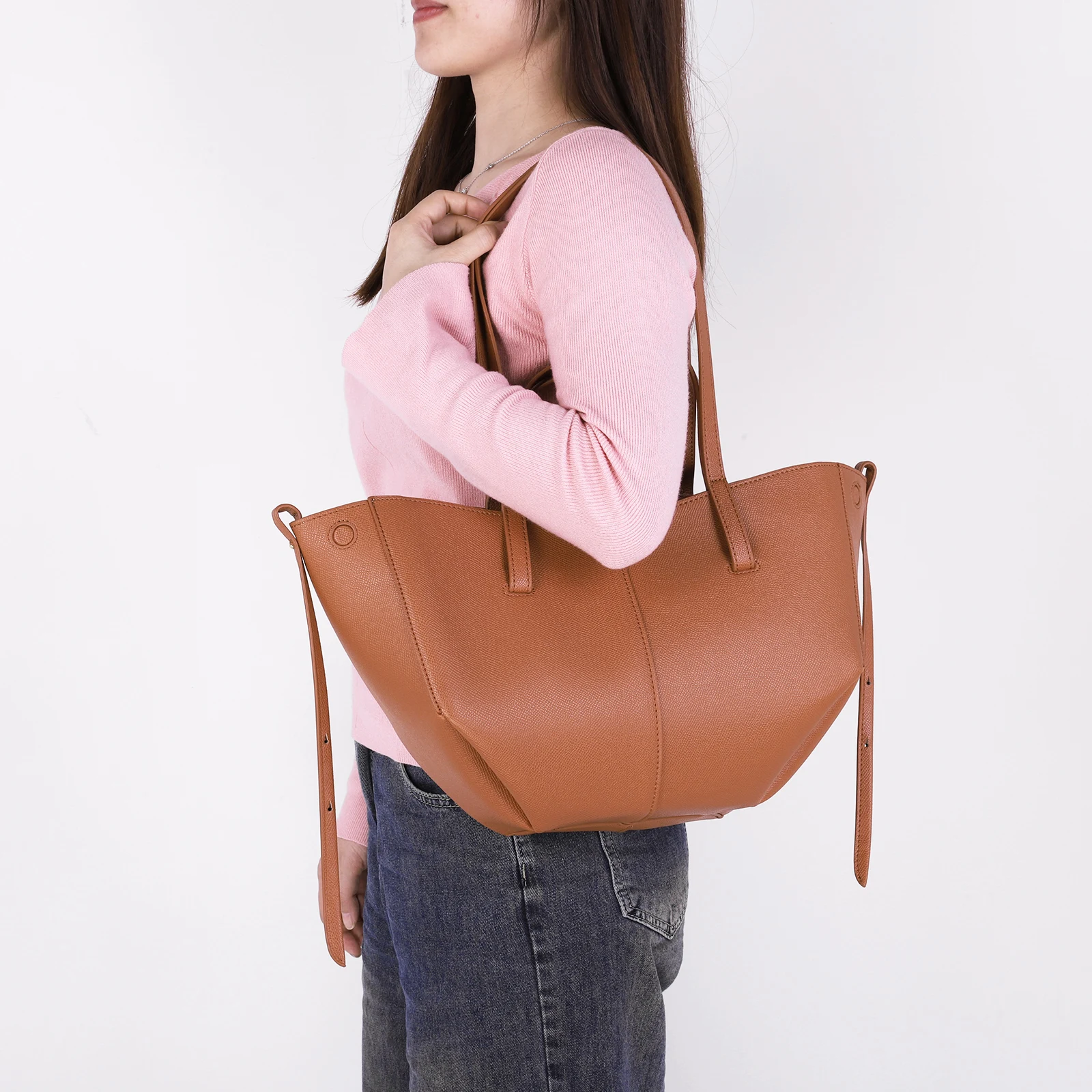 Luxury Brands Handbag Women PU Leather Daily Grocery Bag Large Capacity Shoulder Bag Ladies Solid Casual Underarm Bag with Purse