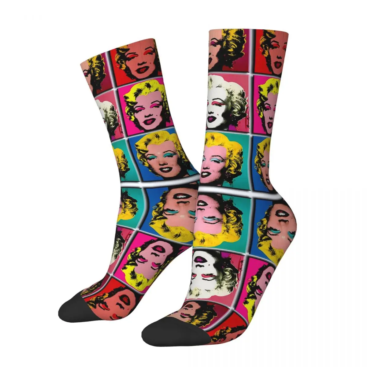 MARILYN ABSTRACT Art Deco Pop Art Print Socks Harajuku Super Soft Stockings All Season Long Socks for Man's Woman's Gifts