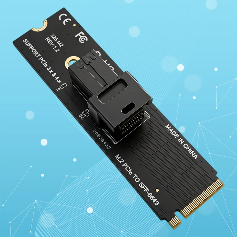 M.2 NVMe M Key PCIe X4 to SFF-8643 Adapter Card M2 NGFF PCIe 4.0 to SFF8643 Converter For U.2 SSD Server Storage Expansion Board