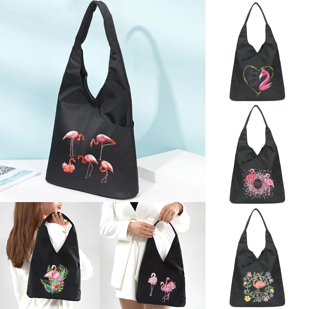 Fashion Exquisite Shopping Bag Retro Casual Women Totes Shoulder Bags New Female Flamingo Series Printed Handbag for Women 2023