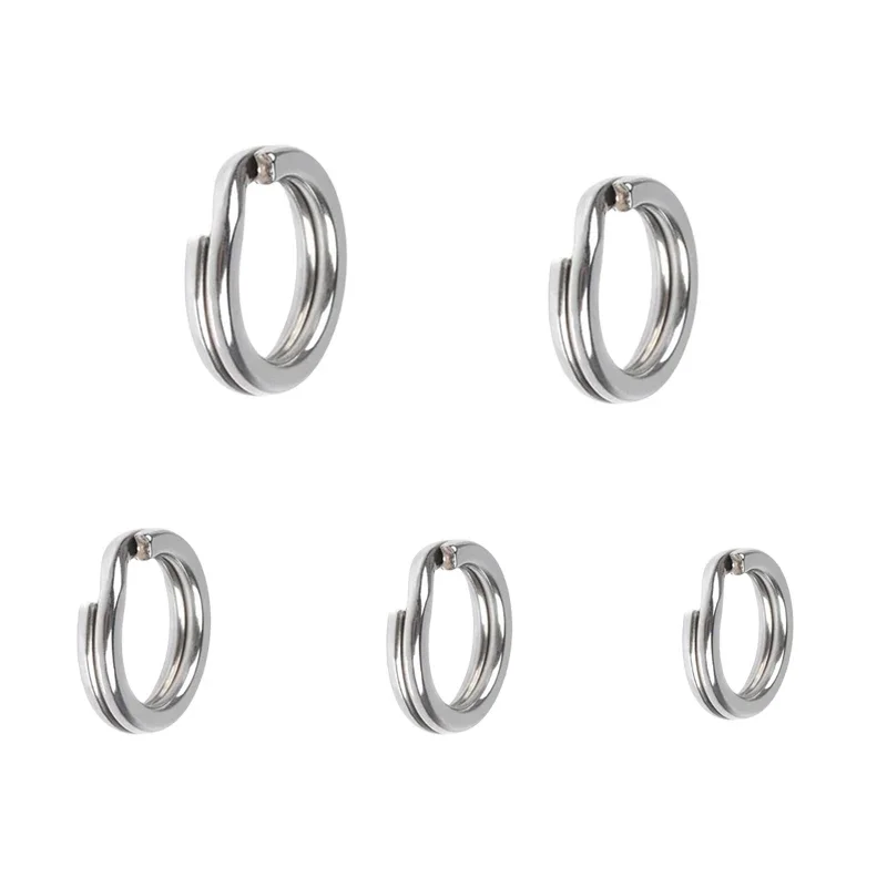 200 pieces stainless steel double circle swivel fish hook connector