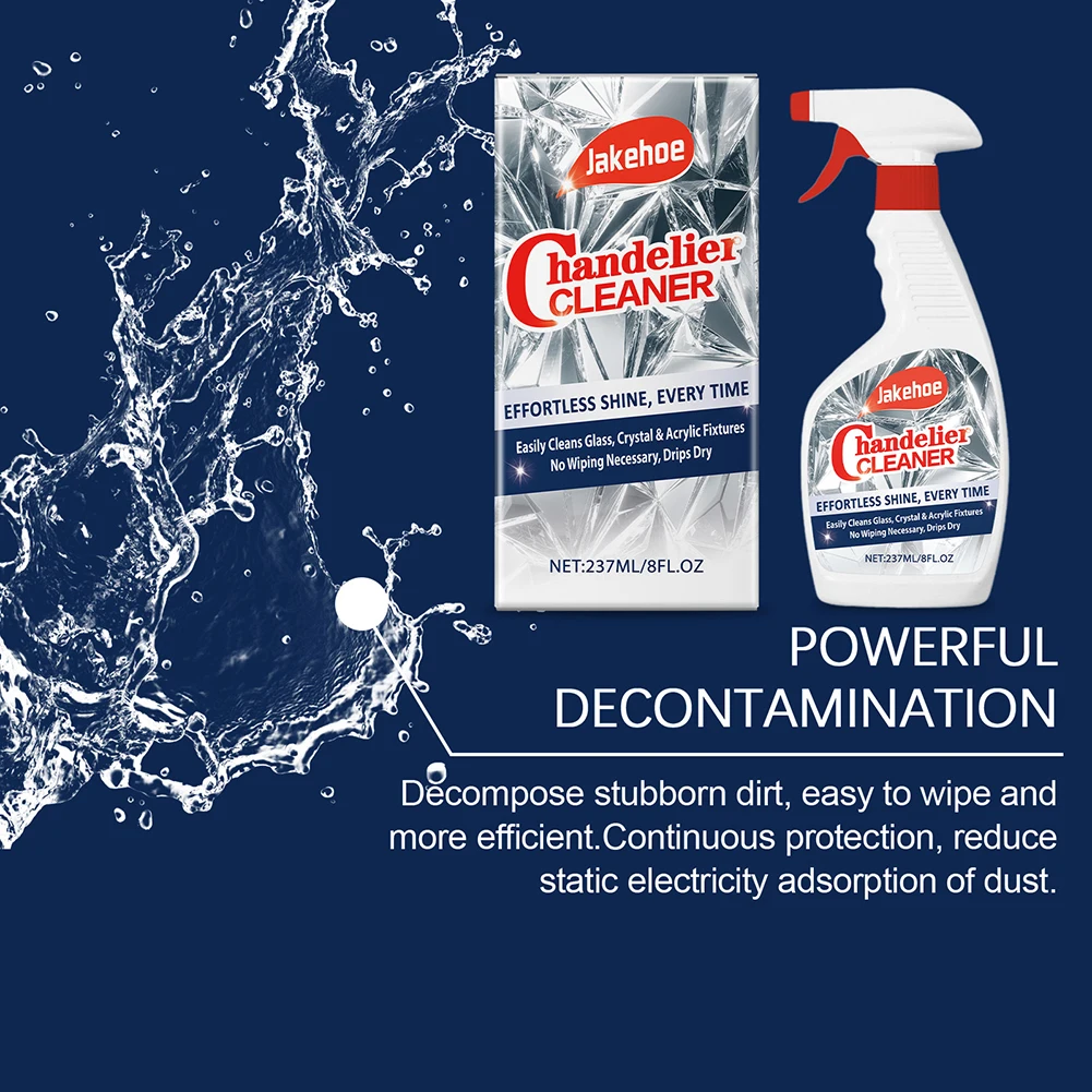 Versatile Chandelier Cleaner Drip Dry Spray Powerful Crystals Cleaner For Chandelier Non-Streak Glass Cleaner Liquid