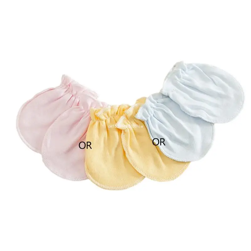 

3 Pairs Baby Newborn Baby Gloves No Scratch Soft Mittens Sleeve