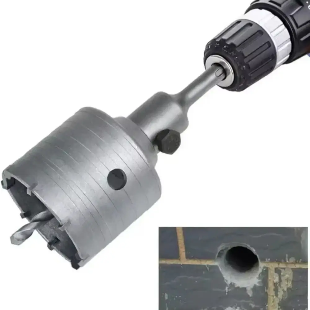 

40mm-60mm Concrete Hole Saw Round Shaft High Strength Wall Drilling Saw Heavy Duty Metal Cutting Masonry Construction Tool