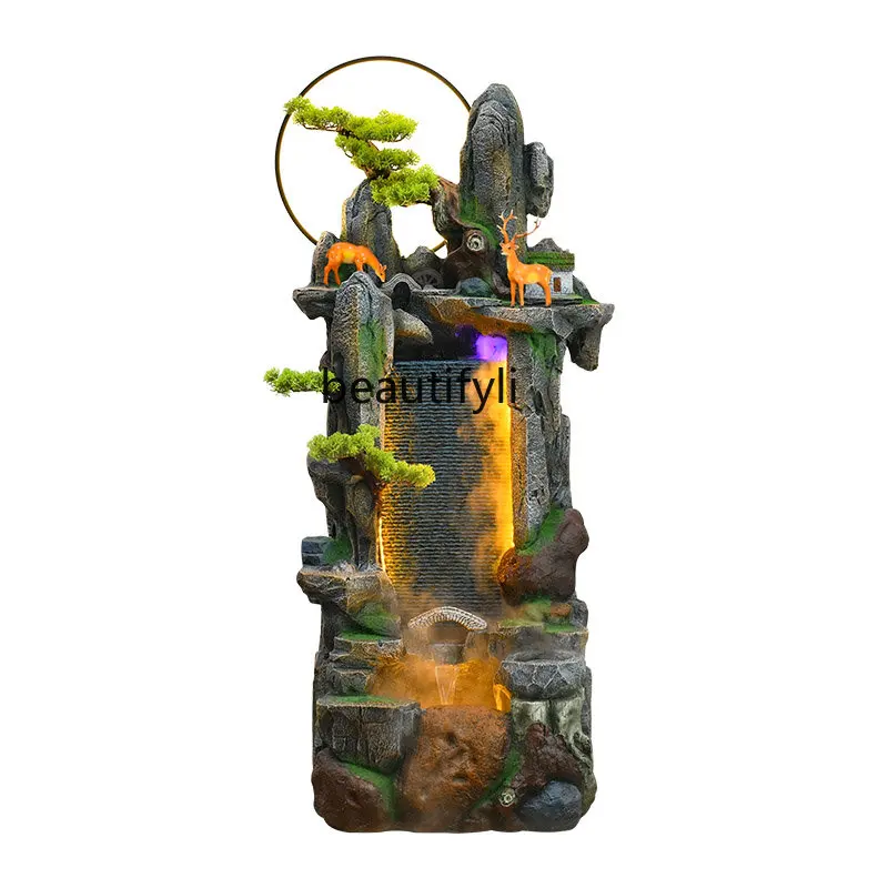 

Mountain Water Rockery Fountain Decoration Circulating Water Living Room Office Tea Room Balcony Decoration Garden Countryside