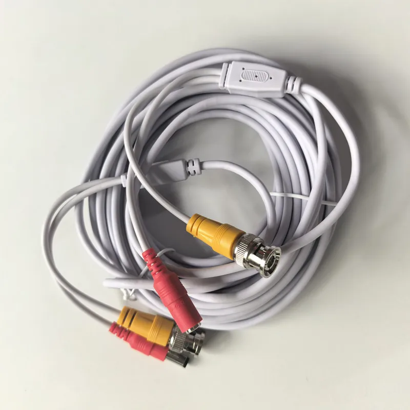 CCTV DVR Camera Recorder system Video Cable 5M/10M/20M/30M DC Power Security Surveillance BNC Cable White Color