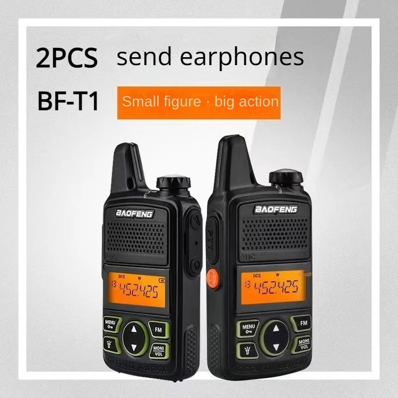 2Pcs/Set Original Baofeng BF-T1 Mini Walkie Talkie Fashion Handheld Two-way FM Radio Office Mall Radios Transceiver BF T1