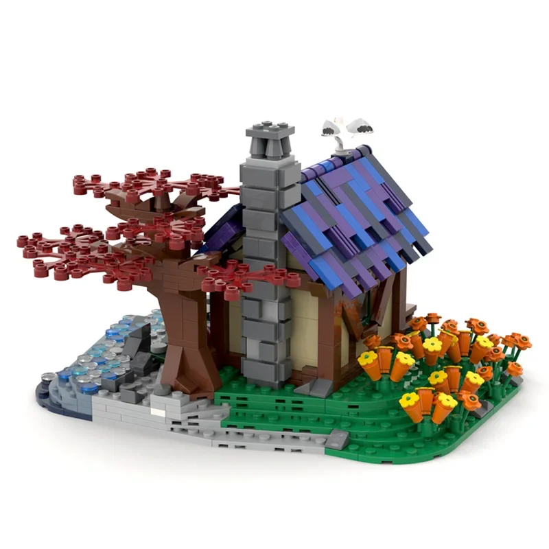 843-teiliges MOC Tiny House At The Sea Bausteinset Weihnachtsgeschenk DIY-Spielzeug zur Entwicklung von Geduld und Konzentration