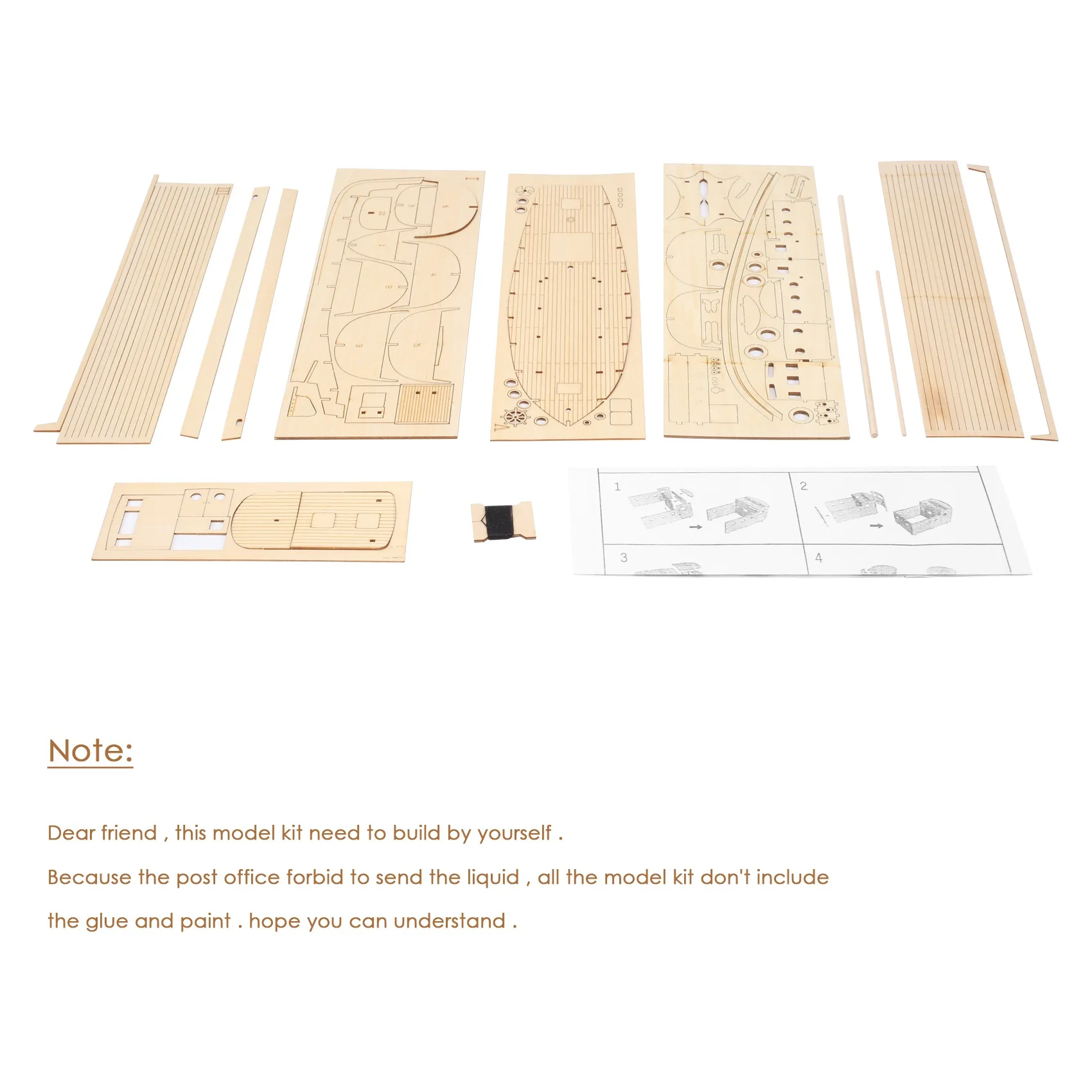 

AINY-Ship Assembly Model Diy Kits Wooden Sailing Boat 1:30 Scale Decoration Gift