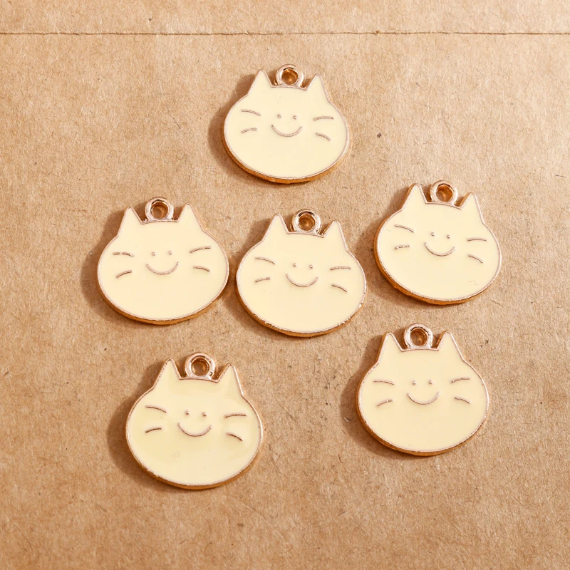 10 stücke Emaille Cartoon Tier Katze Charms Anhänger für Schmuck Herstellung Halskette Ohrringe DIY Armband Zubehör liefert – Detail 16