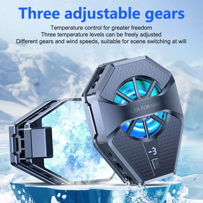 Phone Cooler Clip With Atmosphere Lamp For Iphone Android Phone Tablet Gamer Gaming Air Cooling Tool Long Battery Life