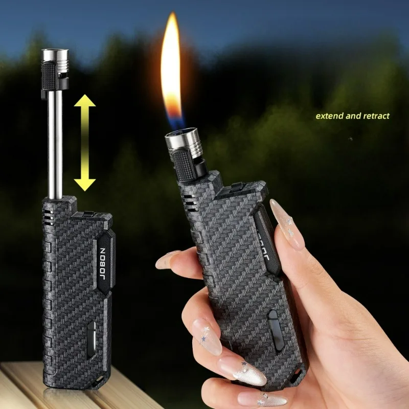 JOBON-encendedor de Gas butano con varilla telescópica, llama abierta, alta apariencia, mango largo para exteriores, cocina para acampar, encendedores para fumar