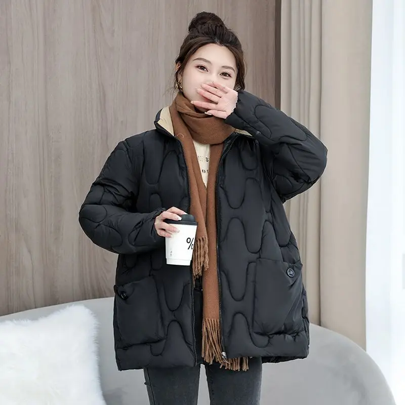 Warme gewatteerde parka dames herfst winter casual bovenkleding met ritssluiting en zakken slim fit ontwerp