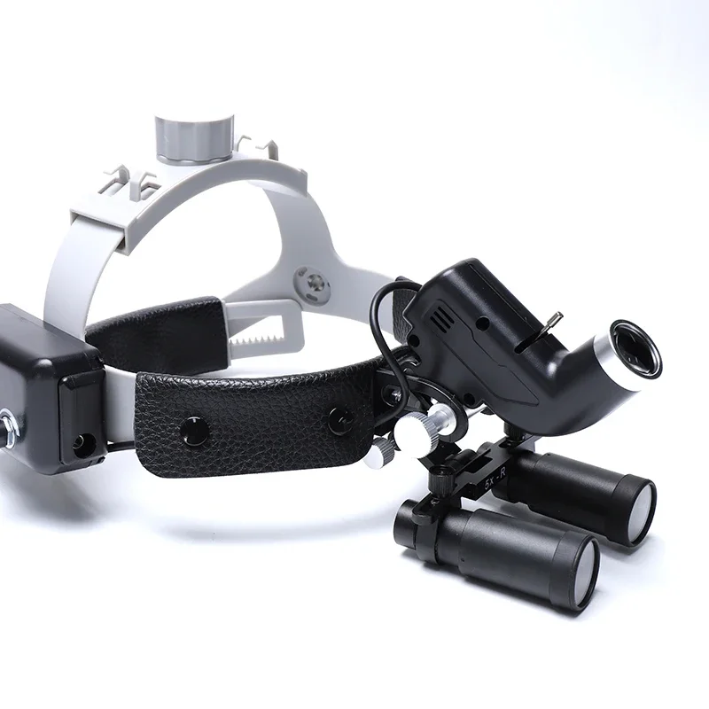 ENT den tal LED Head Light Lamp for Binocular Loupes Brightness Spot Ajustable Surgical Headlight with 4X/5X/6X Loupes