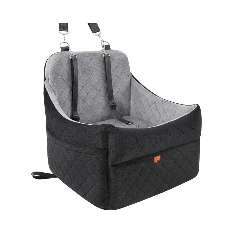 

Removable Dog Car Seat Small/Medium Dog Booster Thick Pad 35 lbs Capacity 2 Seat Belt Washable Pet Car Seat