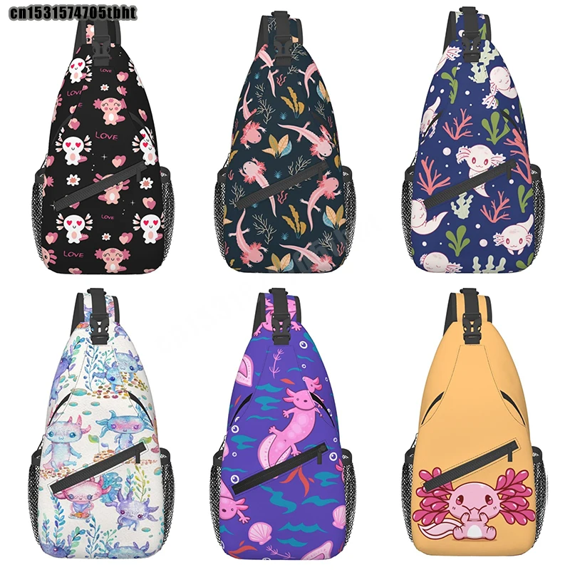Axolotl torba ze sznurkiem Crossbody plecak na ramię plecak na ramię dla kobiet mężczyzn Gym Travel