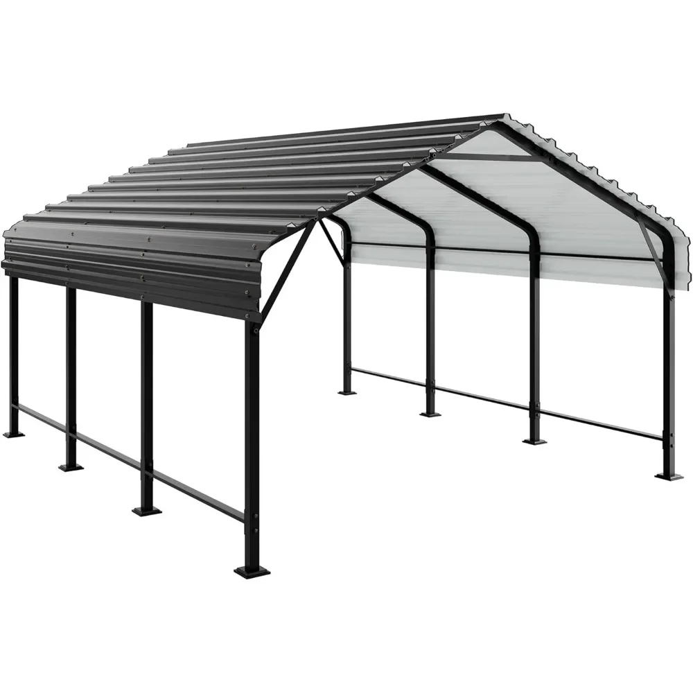 

12X15 FT Carport, Galvanized Steel Roof and Frame, Metal Carport Upgraded Extra Large Garage, Heavy Duty Carport Canopy